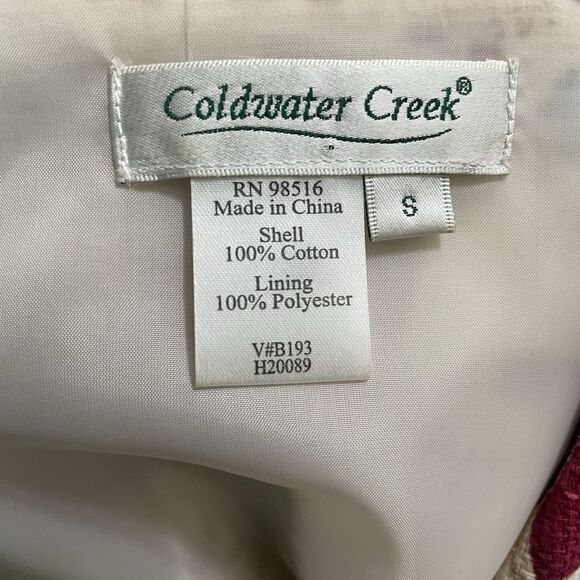 Coldwater Creek Beige Floral Lined Button Front Jacket Blazer Women's Small - Picture 5 of 6